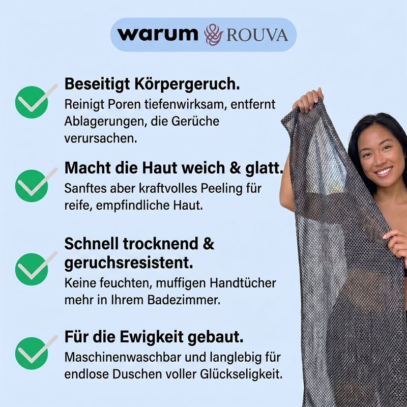 Rouva Antibakterielles Peeling-Duschtuch
